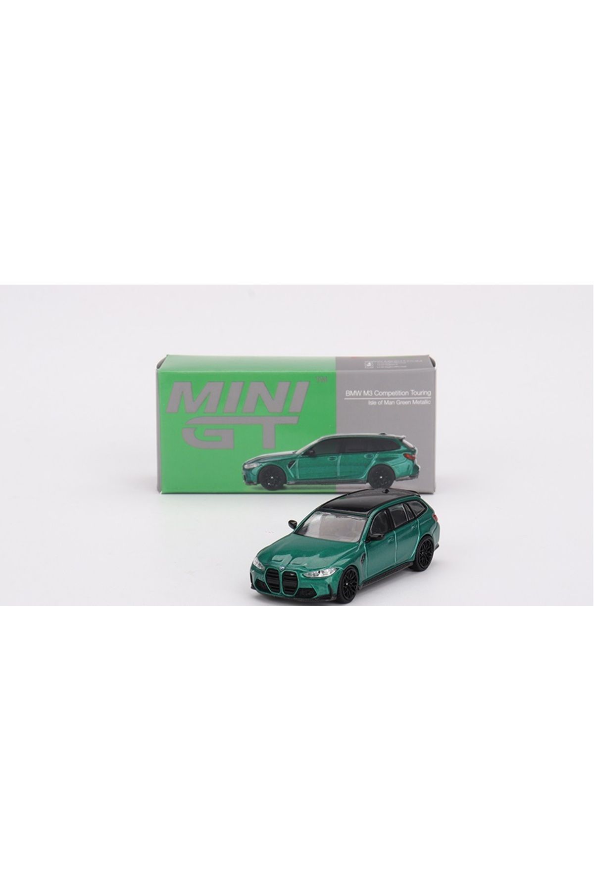 Mini GT 1:64 BMW M3 Competition Touring – Isle of Man Yeşil Metalik Model Araba (No. 764) Mini GT 1:64 BMW M3 Competition Touring – Isle of Man Yeşil Metalik Model Araba (No. 764)