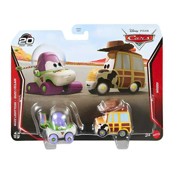 Disney Pixar Cars 20. Yıl Buzz Lightyear & Woody Vehicles 2'li Diecast Araç Seti JJW87