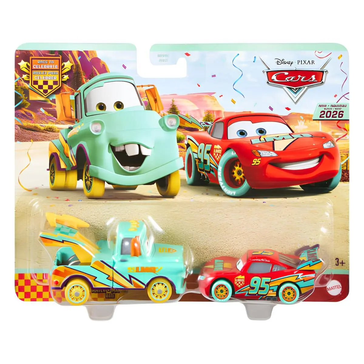 Disney Pixar Cars Mater & Lightning McQueen 2'li Diecast Karakter Araç Seti JKW75
