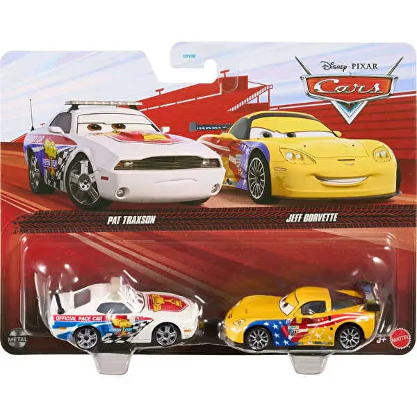 Disney Pixar Cars Pat Traxson & Jeff Gorvette 2'li Diecast Model Araba Seti