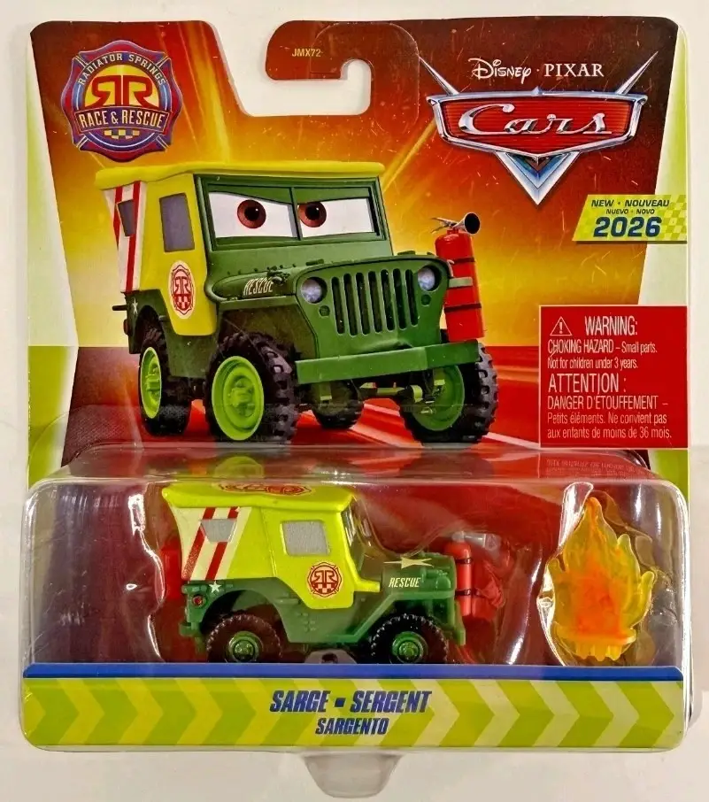Disney Pixar Cars Race & Rescue Sarge 2026 Kurtarma Aracı ve Aksesuar JMX72
