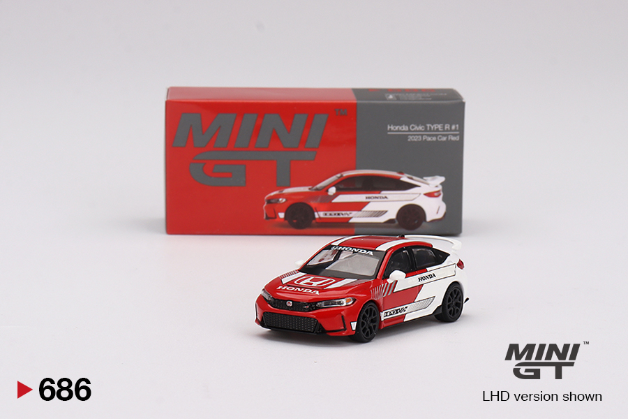 Mini GT 1:64 Honda Civic Type R #1 2023 Pace Car Red Model Araba Mini GT 1:64 Honda Civic Type R #1 2023 Pace Car Red Model Araba
