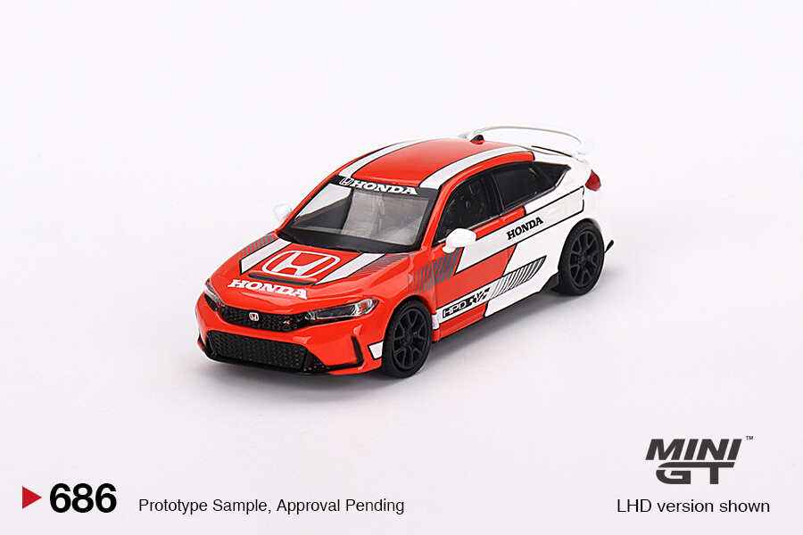 Mini GT 1:64 Honda Civic Type R #1 2023 Pace Car Red Model Araba Mini GT 1:64 Honda Civic Type R #1 2023 Pace Car Red Model Araba
