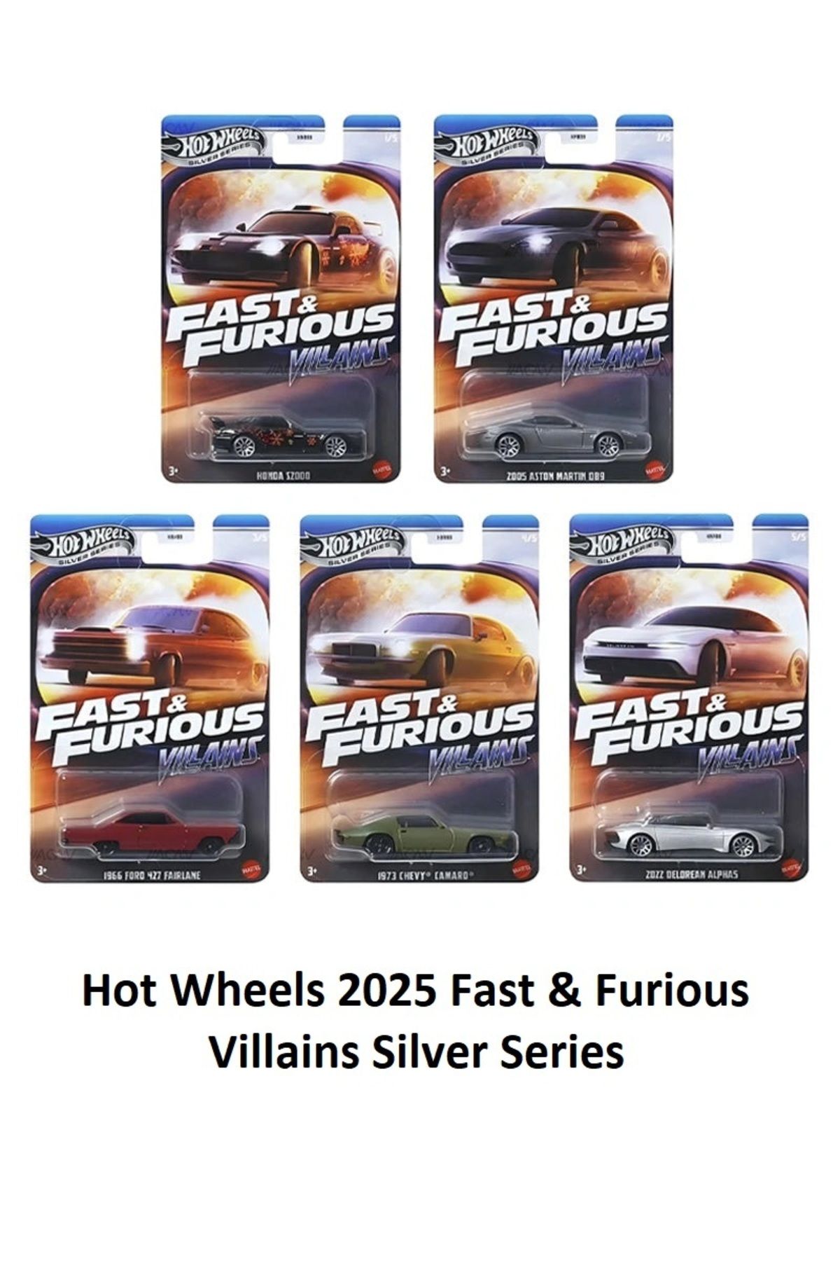 Hot Wheels Fast & Furious: Villains Silver Series (2025) - Hot Wheels 5`li Set (HNR88) Hot Wheels Fast & Furious: Villains Silver Series (2025) - Hot Wheels 5`li Set (HNR88)