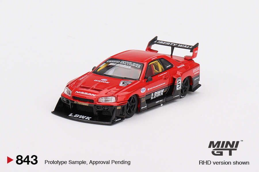 Mini GT 1:64 Nissan LB-ER34 Super Silhouette Skyline Diecast Model Araba - Kırmızı/Siyah Mini GT 1:64 Nissan LB-ER34 Super Silhouette Skyline Diecast Model Araba - Kırmızı/Siyah