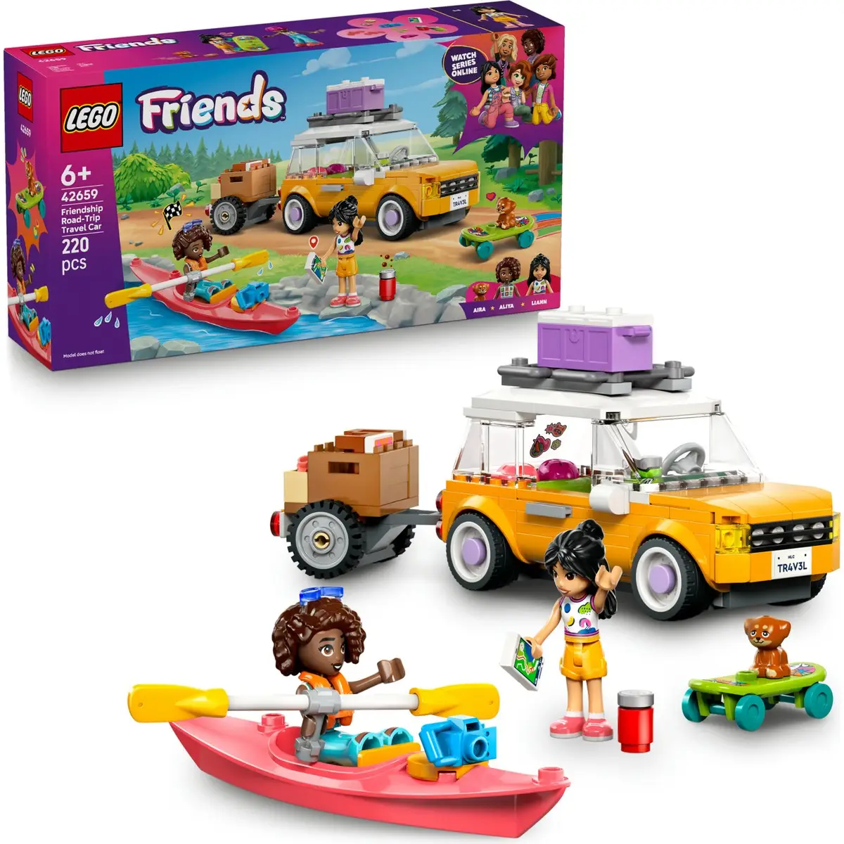 Lego® Friends Arkadaşlık Seyahat Arabası 42659 - 6 Yaş ve Üzeri Çocuklar için Figür İçeren Yaratıcı Oyuncak Yapım Seti (220 Parça)