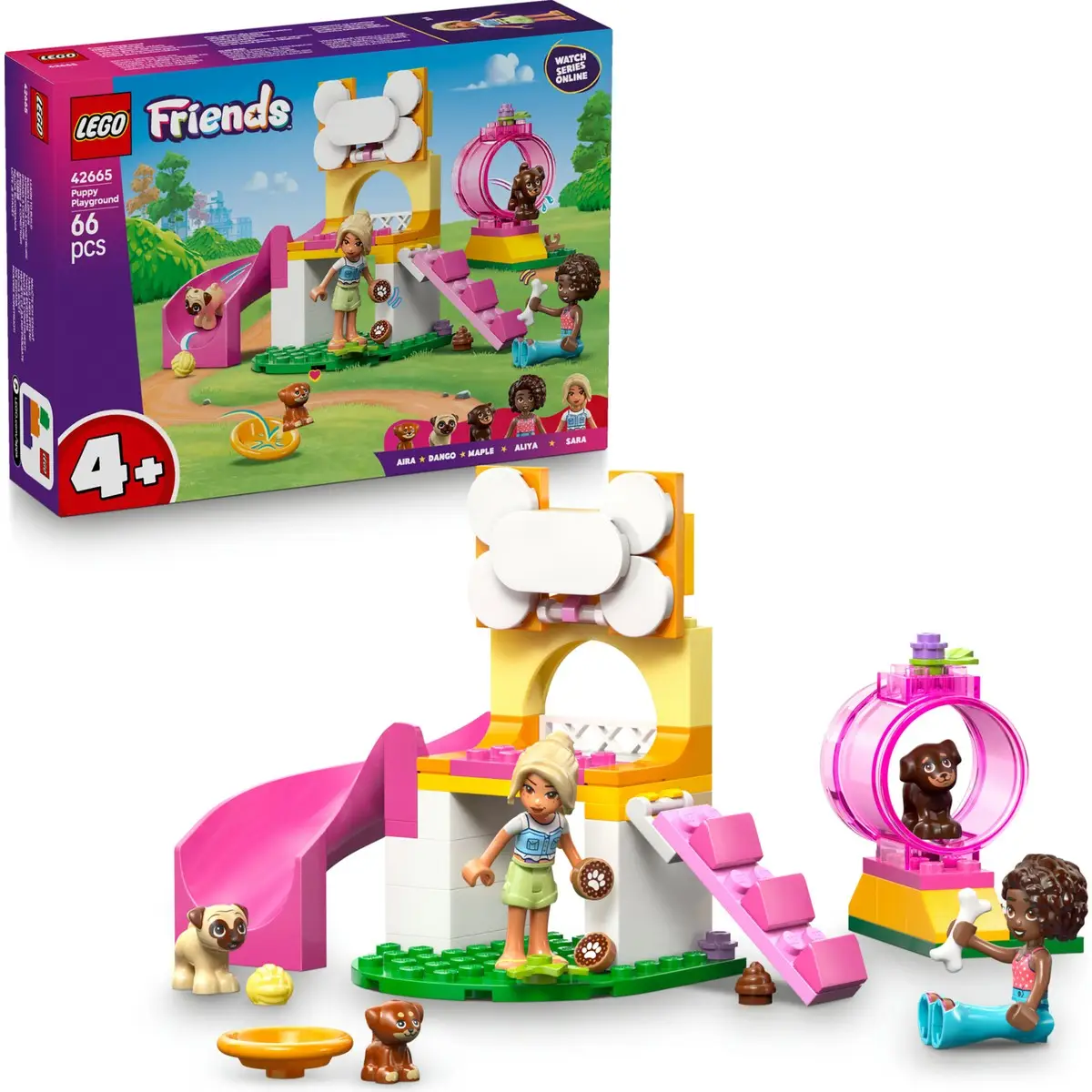 Lego® Friends Yavru Köpek Oyun Parkı 42665 - 4 Yaş ve Üzeri Çocuklar için Köpek Figür İçeren Yaratıcı Oyuncak Yapım Seti (66 Parça)
