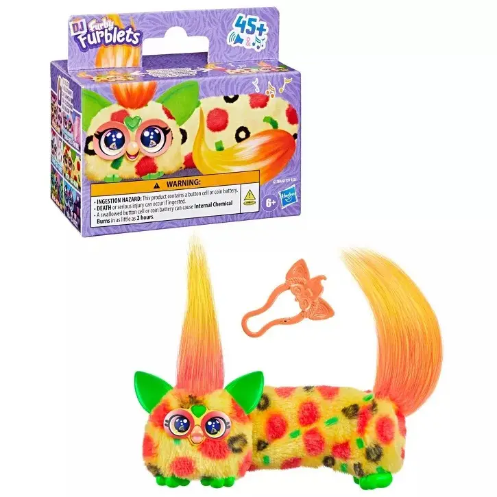 Furby DJ Furblets Pepp-Oh-Roni İnteraktif Elektronik Peluş Oyuncak Sesli Müzikli 45+ Ses