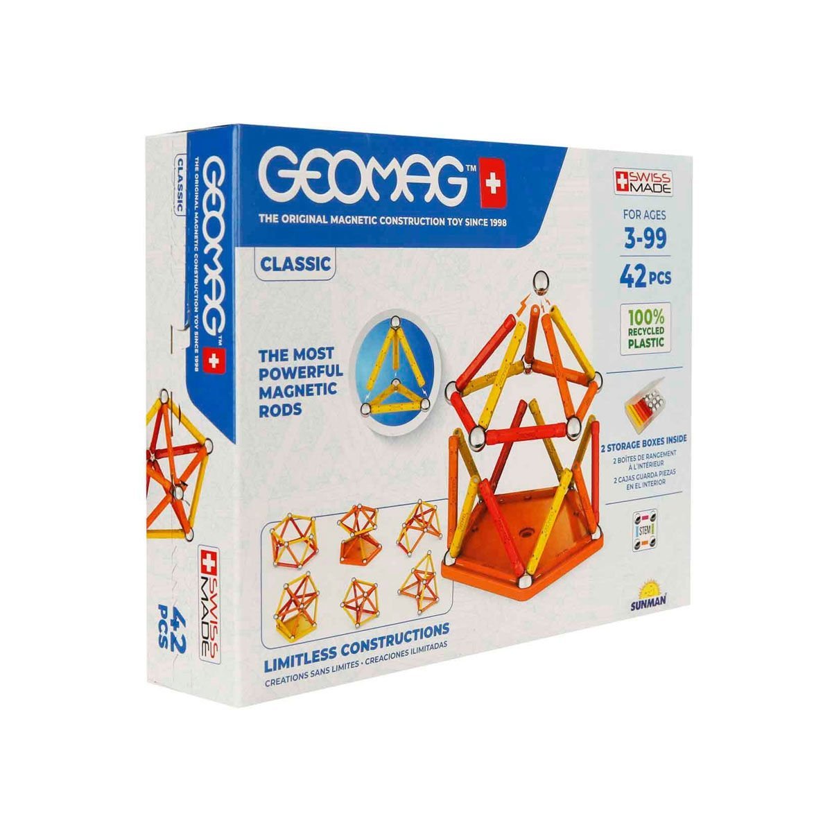 Geomag Classic 42 Parça Manyetik Yapı Oyunu Seti – Manyetik Çubuk ve Bilye Eğitici Oyuncak Geomag Classic 42 Parça Manyetik Yapı Oyunu Seti – Manyetik Çubuk ve Bilye Eğitici Oyuncak