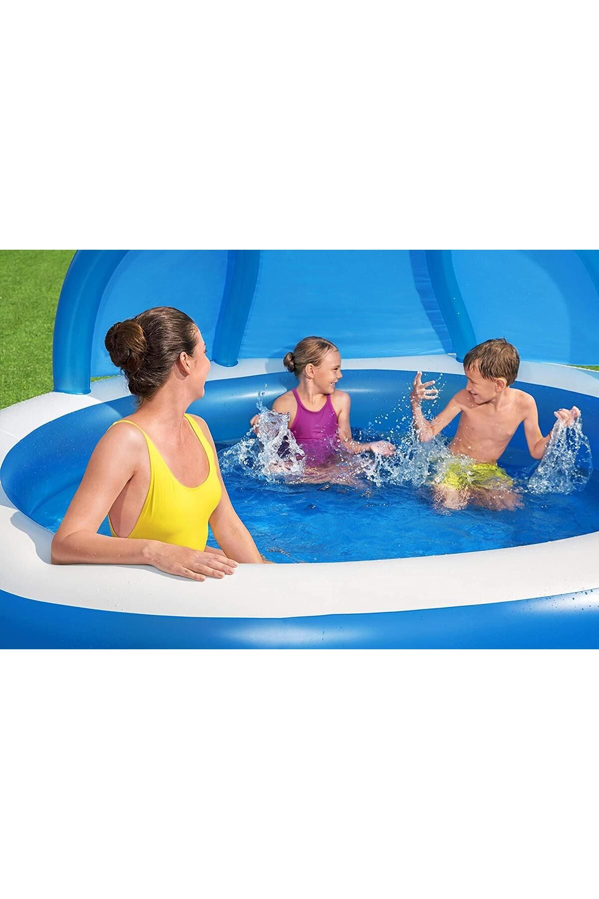 Bestway Güneşlikli Şişme Havuz 241x241x140 Cm 54337 Bestway Güneşlikli Şişme Havuz 241x241x140 Cm 54337