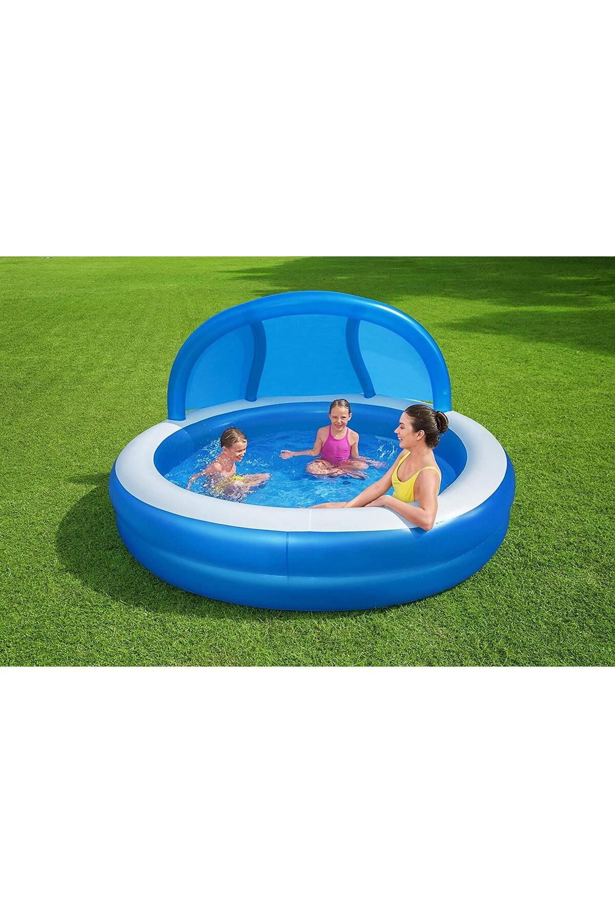 Bestway Güneşlikli Şişme Havuz 241x241x140 Cm 54337 Bestway Güneşlikli Şişme Havuz 241x241x140 Cm 54337