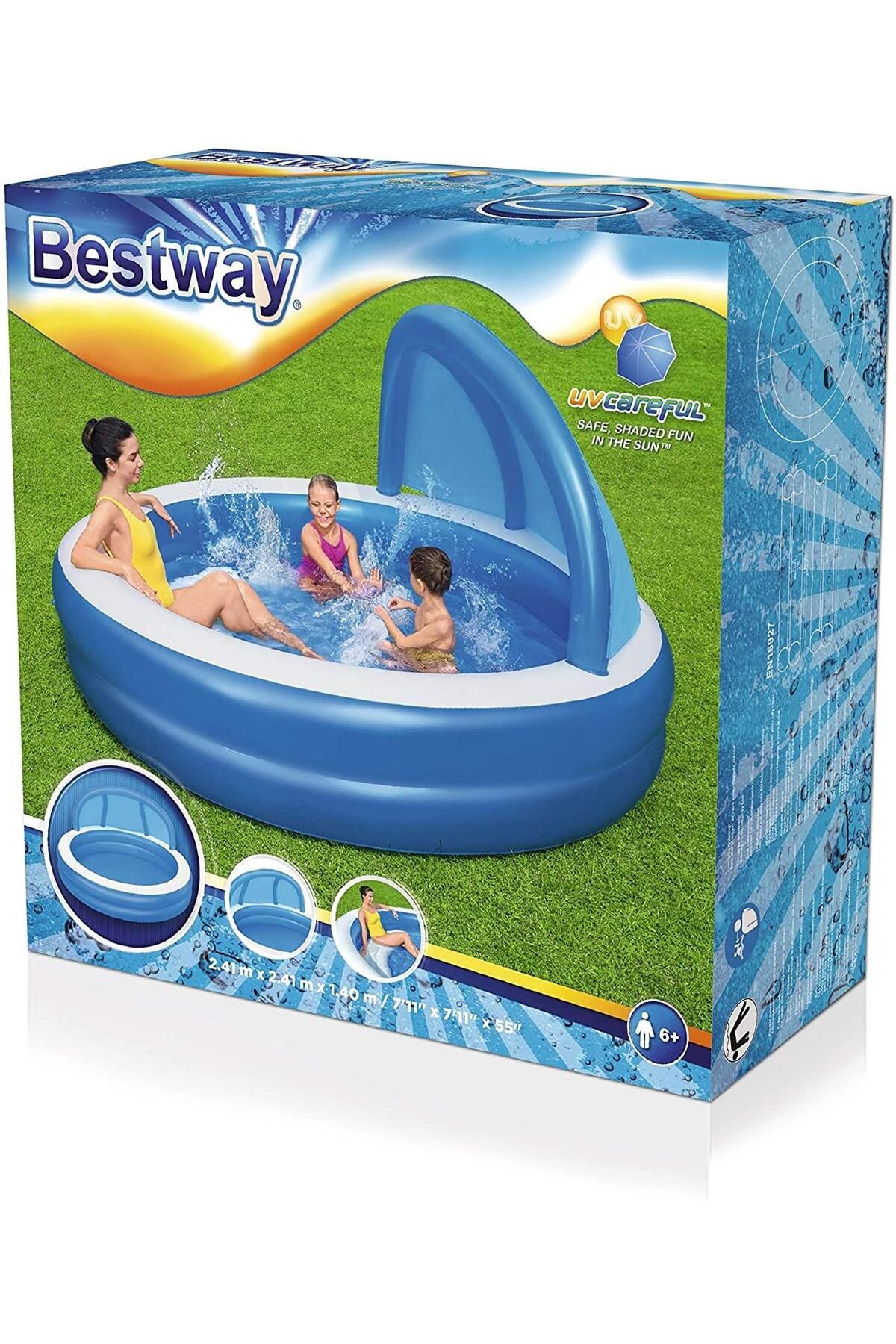 Bestway Güneşlikli Şişme Havuz 241x241x140 Cm 54337 Bestway Güneşlikli Şişme Havuz 241x241x140 Cm 54337