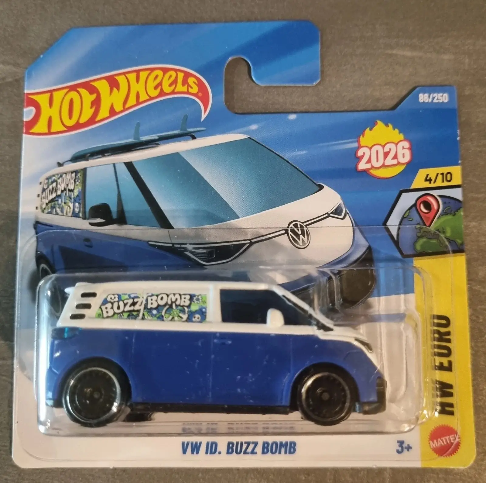Hot Wheels 2026 Volkswagen VW ID. Buzz Bomb Mavi Beyaz 1:64 Metal Model Araba 86/250