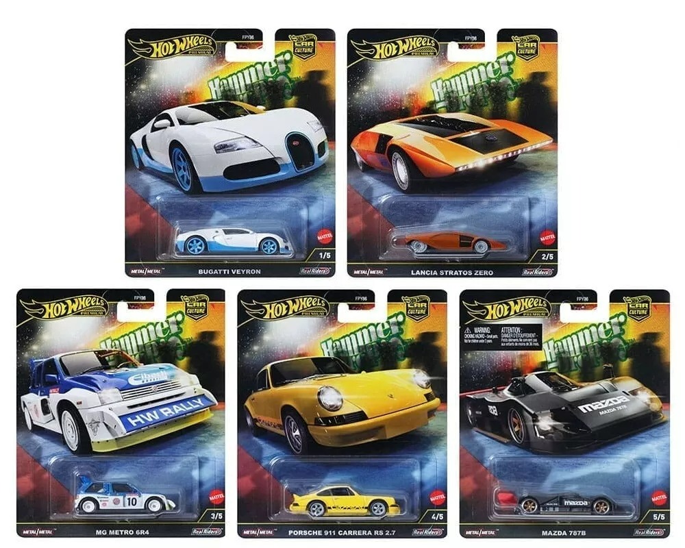 Hot Wheels Hammer Drop 5’li Set – Bugatti Veyron, Porsche 911, Mazda 787B, Lancia, MG Metro Hot Wheels Hammer Drop 5’li Set – Bugatti Veyron, Porsche 911, Mazda 787B, Lancia, MG Metro