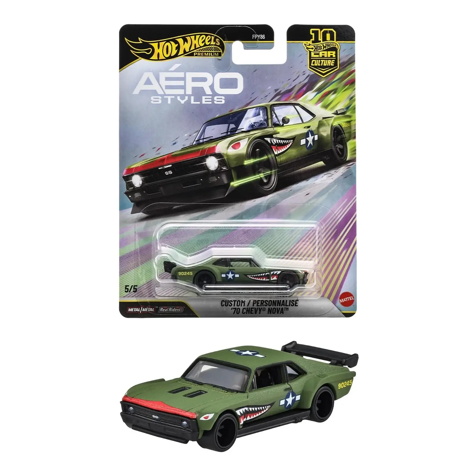 Hot Wheels Premium Car Culture Aero Styles Custom 70 Chevy Nova Yeşil 1 ...