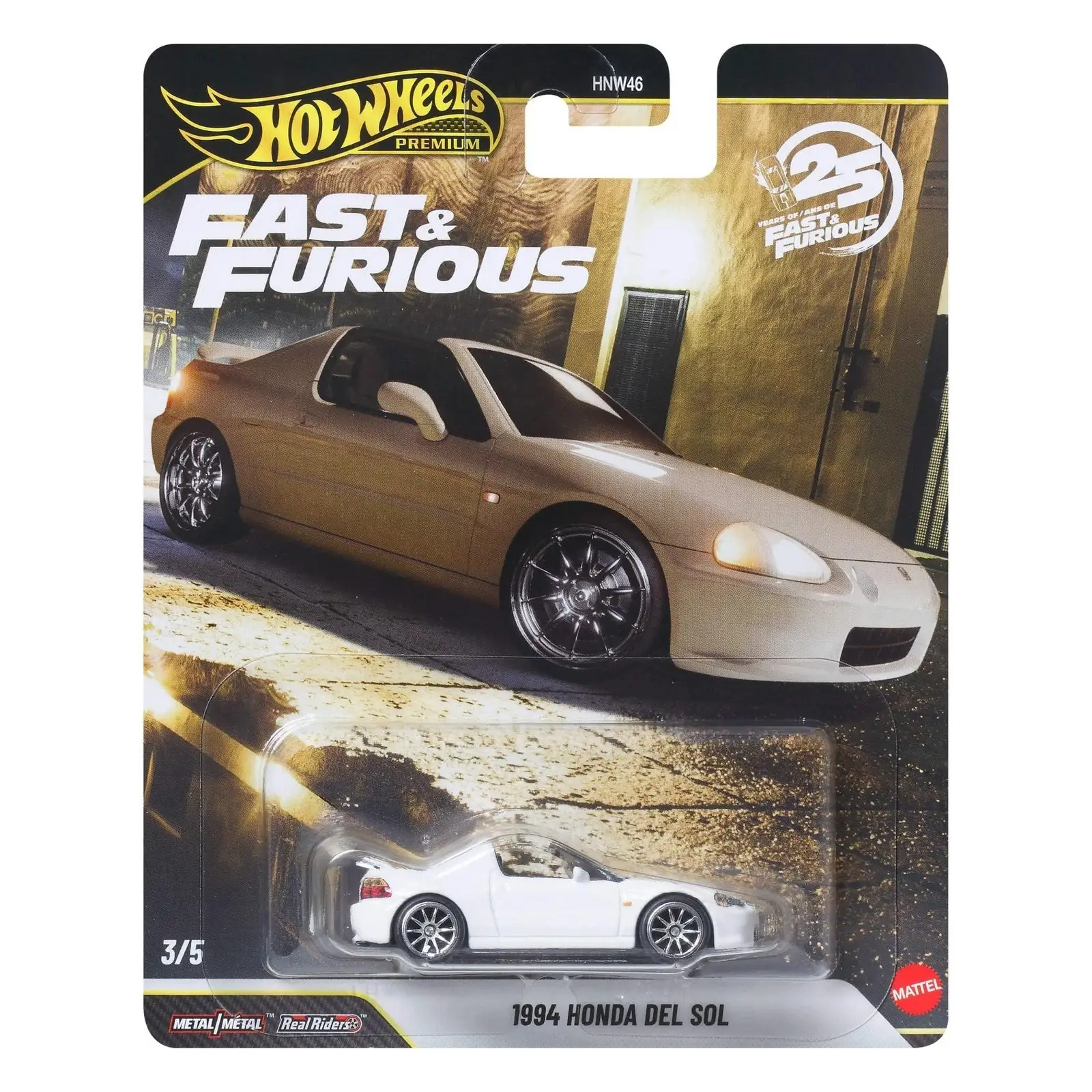 Hot Wheels Premium Fast & Furious 1994 Honda Del Sol 25. Yıl 3/5 Metal Model Araba