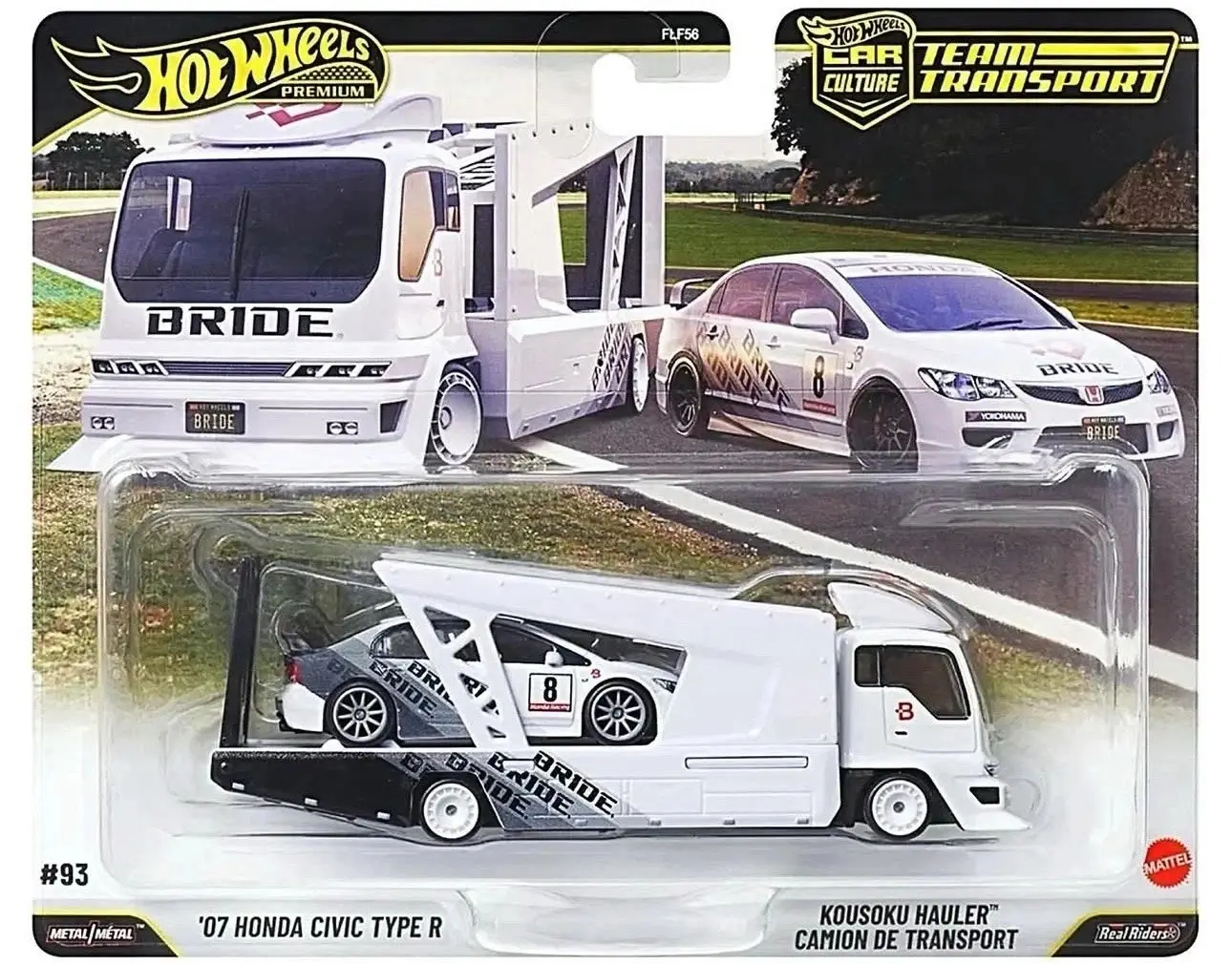 Hot Wheels Premium Team Transport #93 Honda Civic Type R Kousoku Hauler BRIDE