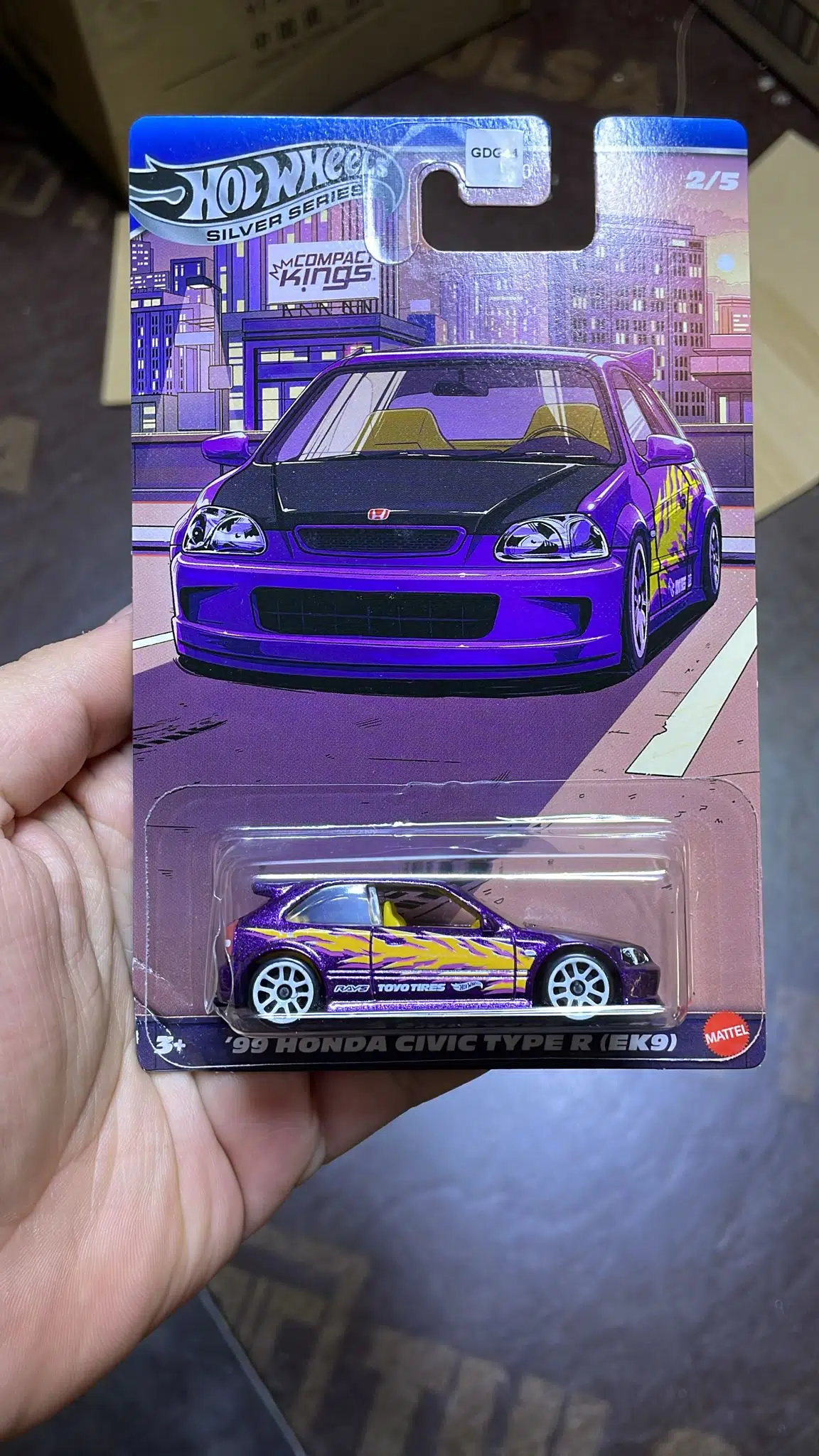 Hot Wheels Silver Series Compact Kings '99 Honda Civic Type R (EK9) – Blister Çatlak