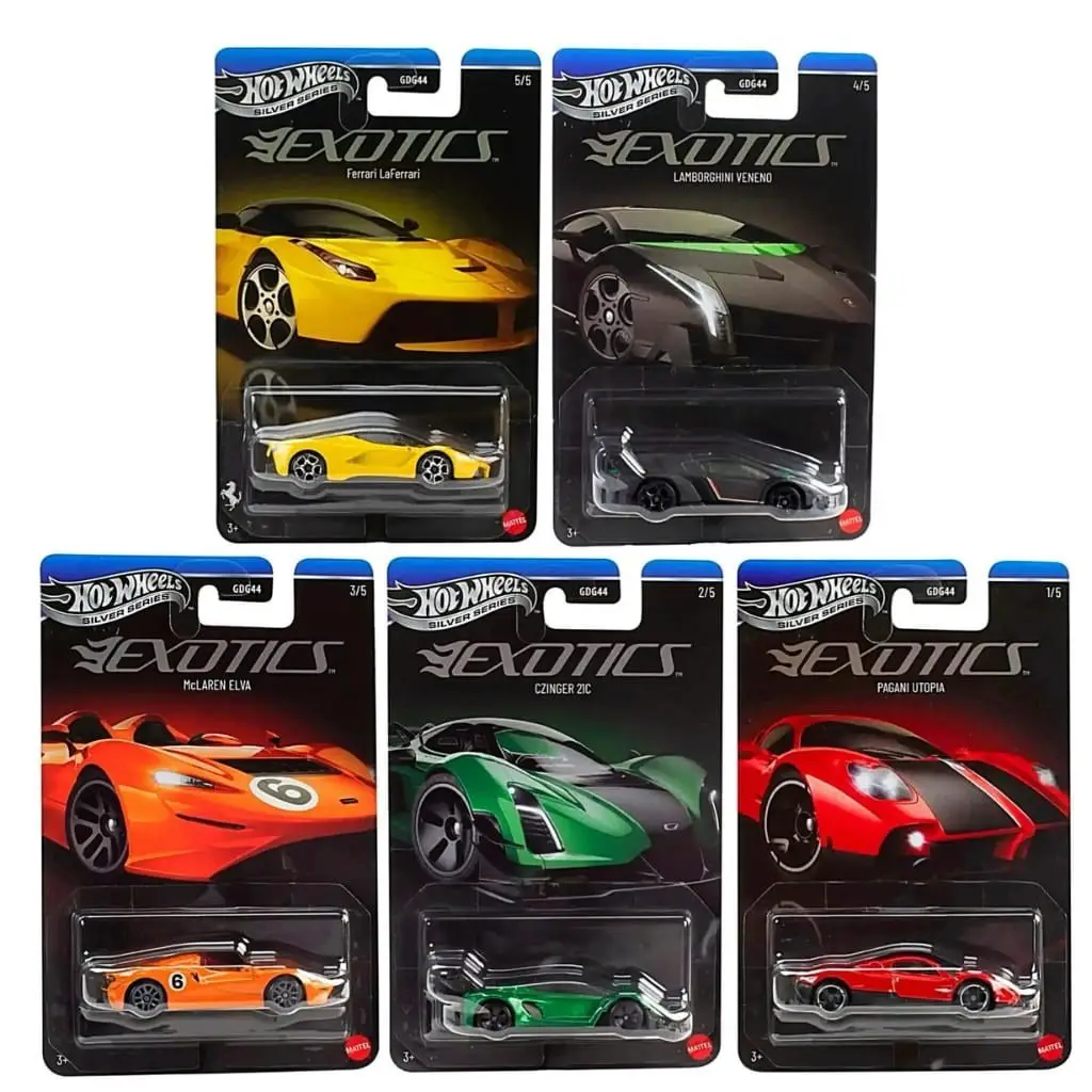 Hot Wheels Silver Series Exotics 5'li Set Ferrari LaFerrari Lamborghini Veneno GDG44
