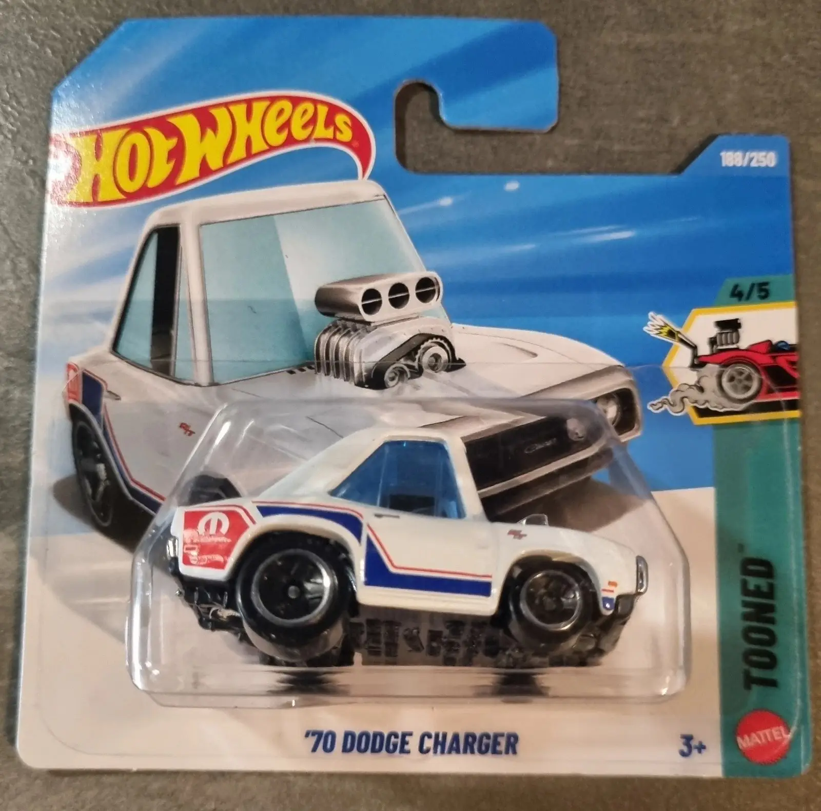 Hot Wheels Tooned 70 Dodge Charger Beyaz 1:64 Metal Model Araba 188/250