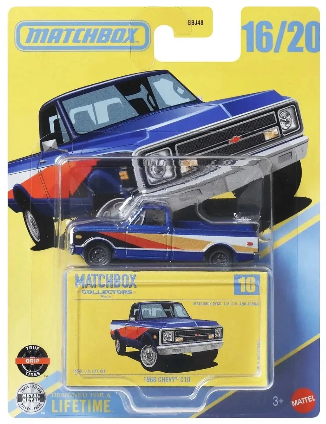 Matchbox 1968 Chevy C10 Collectors 16/20 Mavi Metal Diecast Pickup