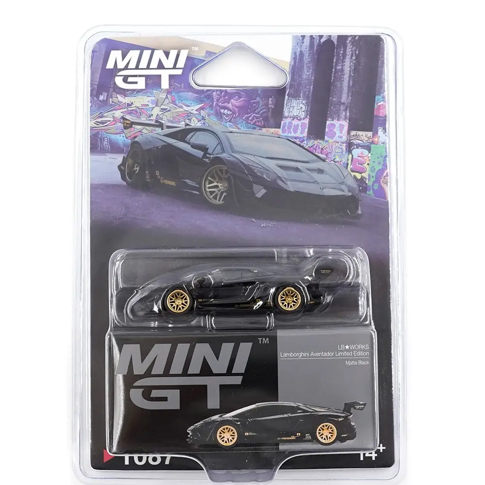 Mini GT 1:64 LBWORKS Lamborghini Aventador Limited Edition Matte Black MGT01087-BL Blister Paket