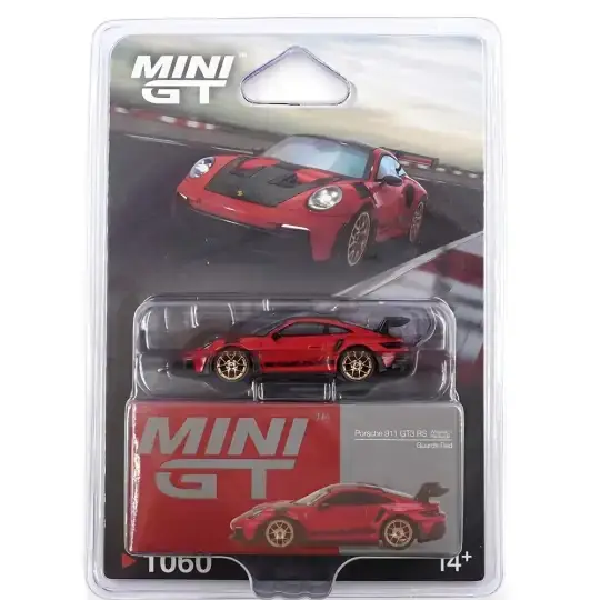 Mini GT 1/64 Model Araba Porsche 911 992 GT3 RS Weissach Package Kırmızı Guards Red MGT01060-BL