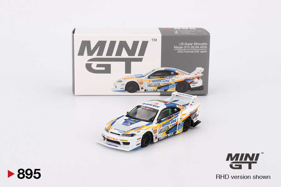 MINI GT 1:64 Nissan LB-Super Silhouette S15 Silvia #555 Formula Drift 2023 Model Araba MINI GT 1:64 Nissan LB-Super Silhouette S15 Silvia #555 Formula Drift 2023 Model Araba
