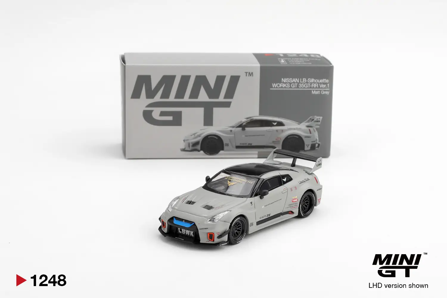 Mini GT 1248 Nissan LB-Silhouette Works GT 35GT-RR Ver.1 Matt Grey 1:64 Model Araba