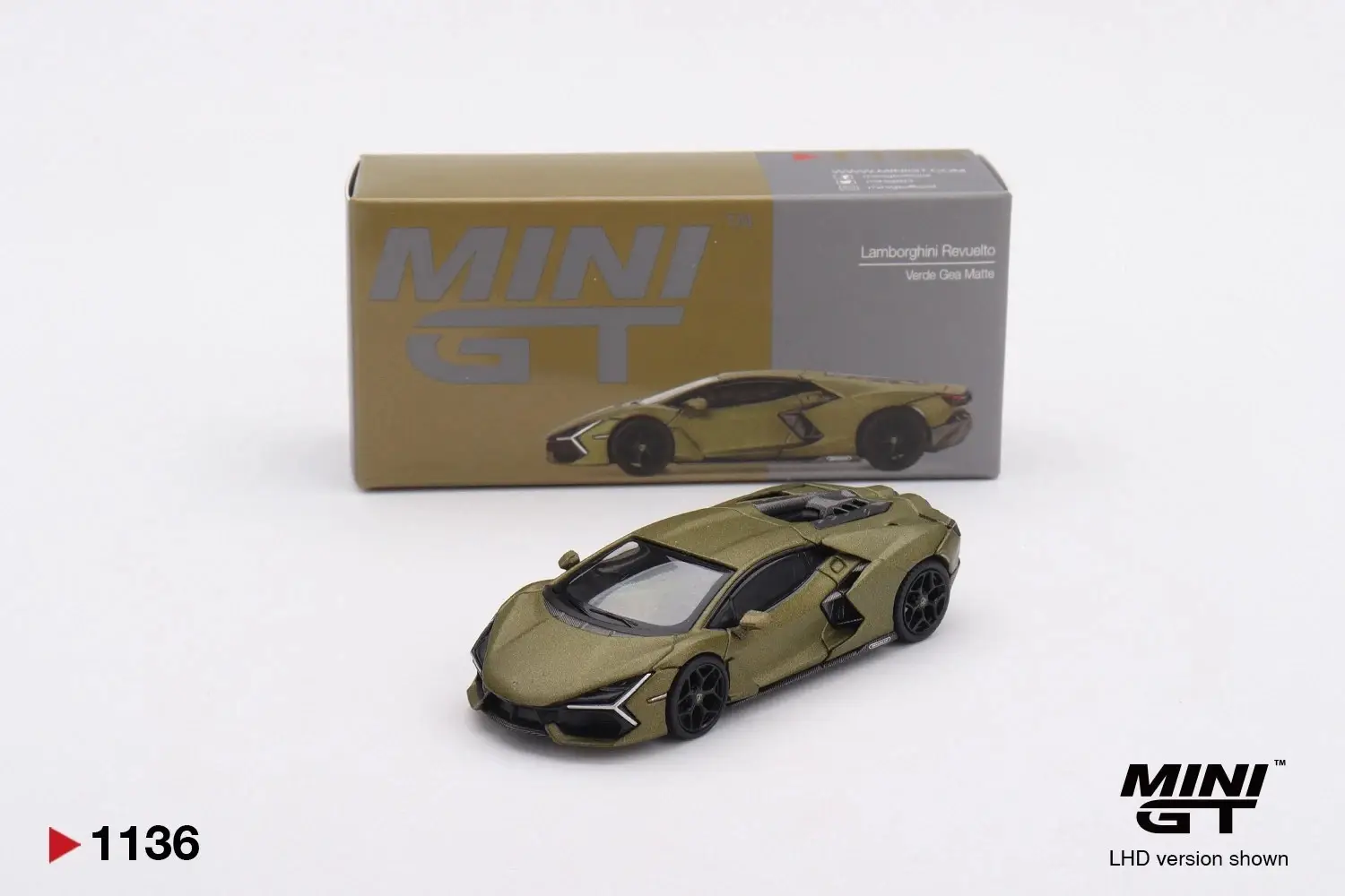 Mini GT MGT01136 Lamborghini Revuelto Verde Gea Matte Mat Yeşil 1:64 Diecast Model Araba