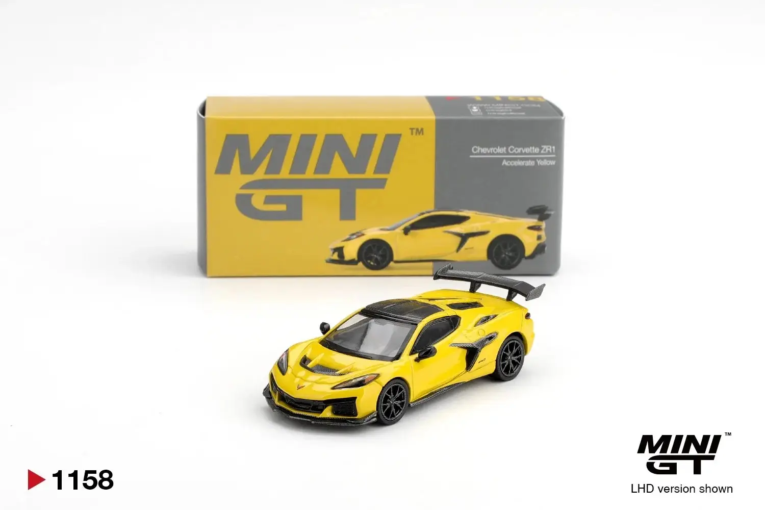 Mini GT MGT01158 Chevrolet Corvette ZR1 Accelerate Yellow Sarı 1:64 Diecast Model Araba