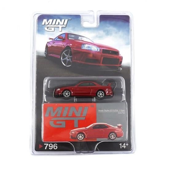 Mini GT 1:64 Nissan Skyline GT-R R34 V-Spec – Active Red Diecast Model Araba (MGT00796) Mini GT 1:64 Nissan Skyline GT-R R34 V-Spec – Active Red Diecast Model Araba (MGT00796)