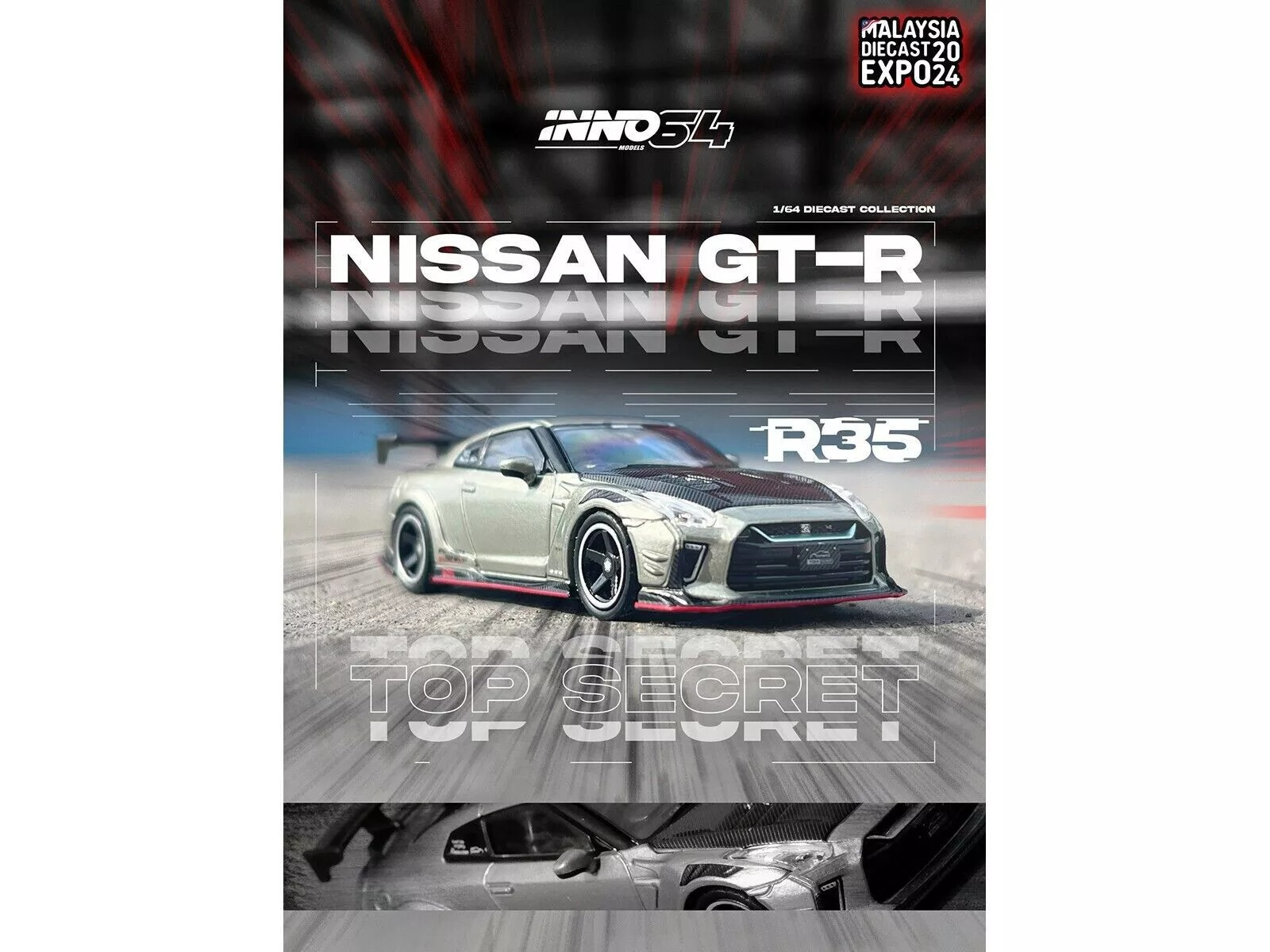 INNO 1:64 Nissan GT-R R35 Top Secret – Malaysia Diecast Expo 2024 Özel Model INNO 1:64 Nissan GT-R R35 Top Secret – Malaysia Diecast Expo 2024 Özel Model