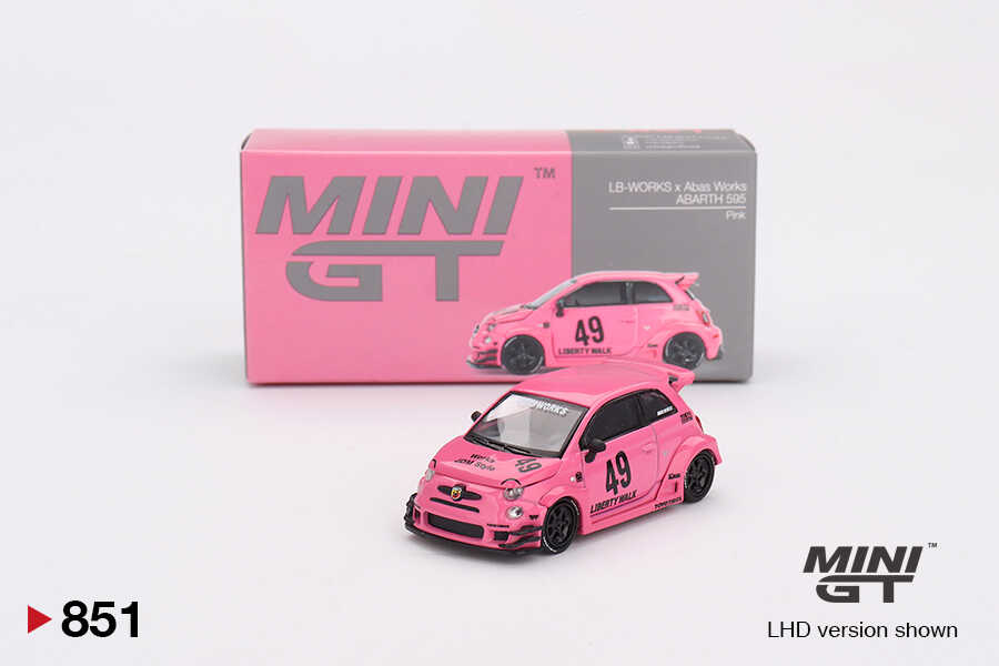 Mini GT 1:64 Abarth 595 LB-Works x Abas Works Pembe Model Araba Mini GT 1:64 Abarth 595 LB-Works x Abas Works Pembe Model Araba