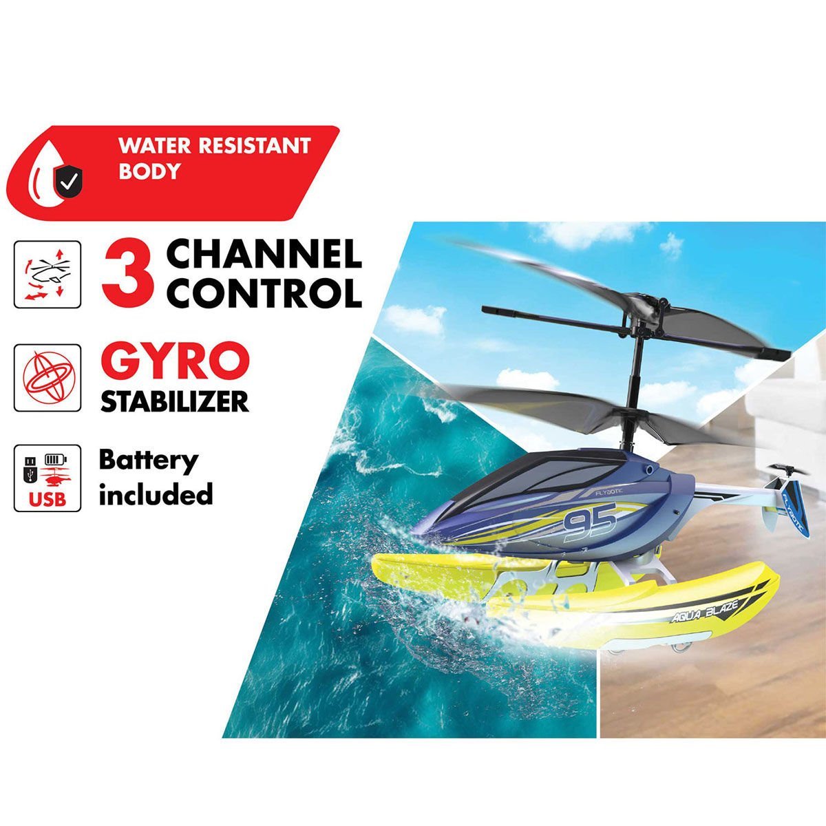 Silverlit Flybotic Aqua Blaze 3in1 Uzaktan Kumandalı Helikopter – Suya Dayanıklı, USB Şarjlı Silverlit Flybotic Aqua Blaze 3in1 Uzaktan Kumandalı Helikopter – Suya Dayanıklı, USB Şarjlı
