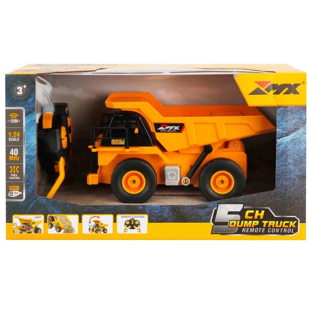 Sunman 1:24 Uzaktan Kumandalı Damperli Kamyon – Işıklı, Şarjlı, 5CH İnşaat Aracı Sunman 1:24 Uzaktan Kumandalı Damperli Kamyon – Işıklı, Şarjlı, 5CH İnşaat Aracı
