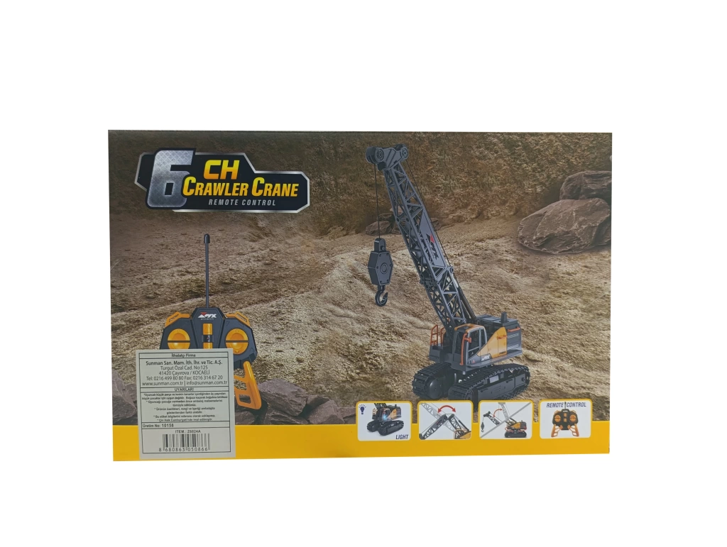 Sunman 1:24 Uzaktan Kumandalı Işıklı Paletli Vinç – Şarjlı, 6CH, Full Fonksiyon Sunman 1:24 Uzaktan Kumandalı Işıklı Paletli Vinç – Şarjlı, 6CH, Full Fonksiyon