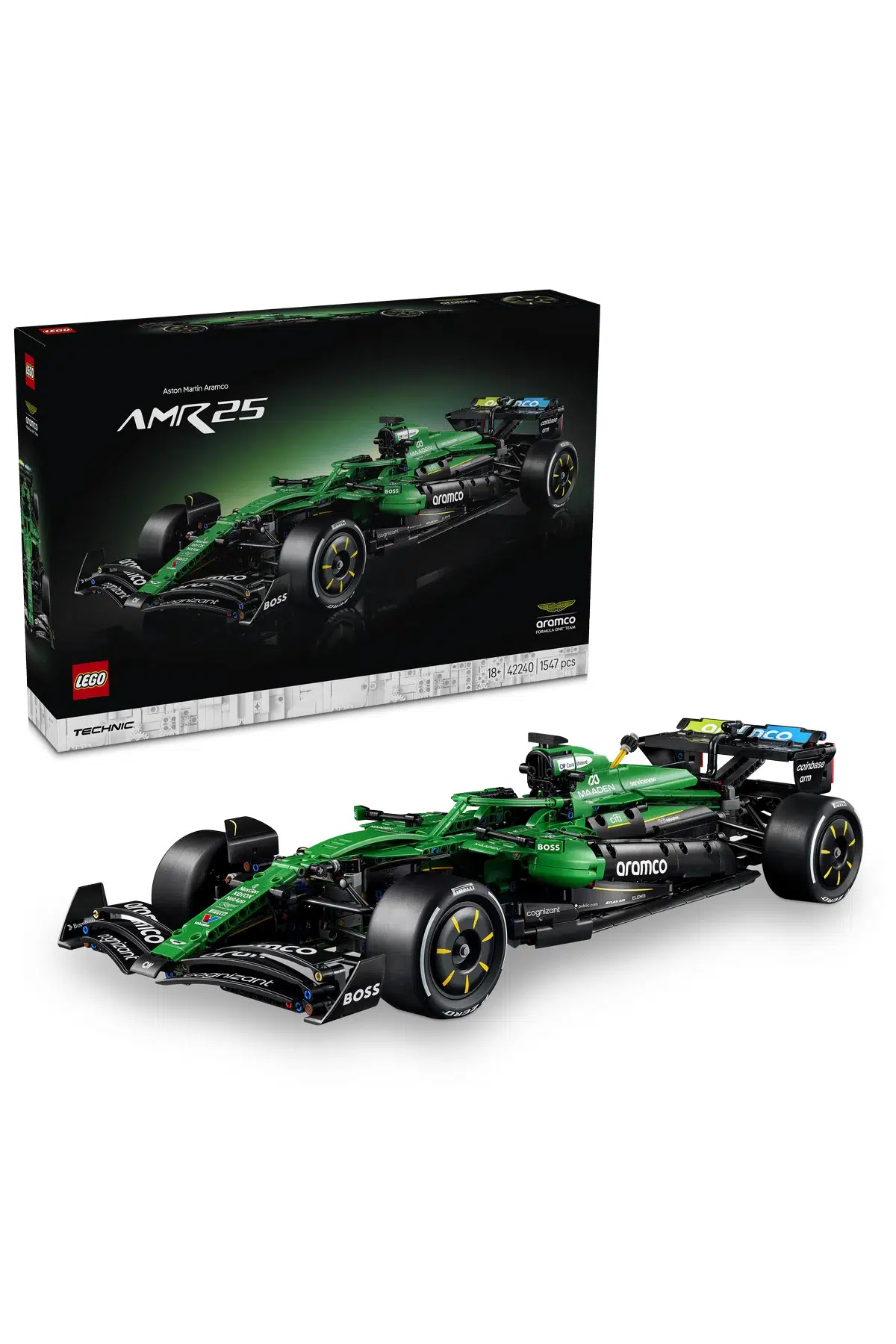 Lego® Technic Aston Martin Aramco AMR25 F1® Araba 42240 - Yetişkinler için Model Yapım Seti (1547P)