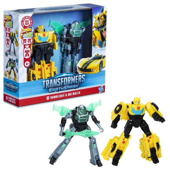 Transformers EarthSpark Bumblebee ve Mo Malto Figür Seti – 12,5 cm Dönüşebilen Robot Oyuncak Transformers EarthSpark Bumblebee ve Mo Malto Figür Seti – 12,5 cm Dönüşebilen Robot Oyuncak